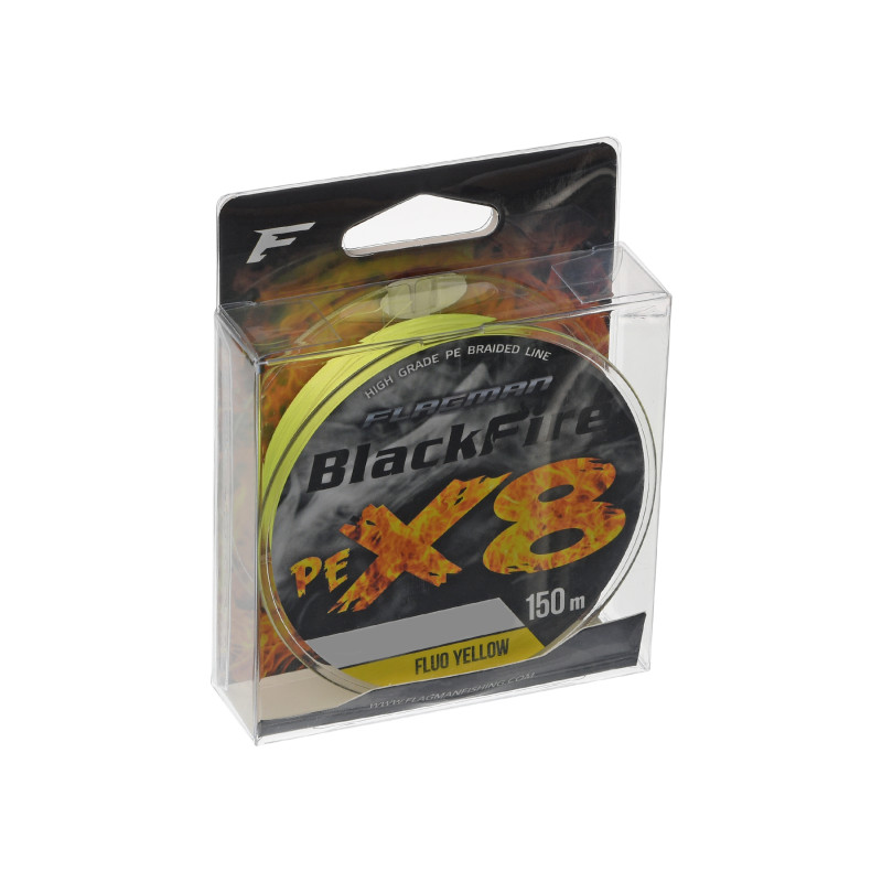 Шнур Flagman Blackfire PE X8 150м Fluo Yellow #1 0.165мм