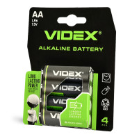 Батарейка лужна Videx LR6/AA 4шт