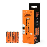 Батарейка сольова Videx R6P/AA 4шт SHRINK CARD