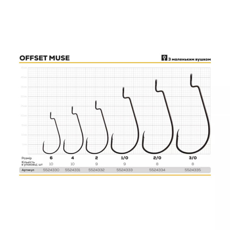 Гачок BKK Offset Muse №1/0 (9шт)