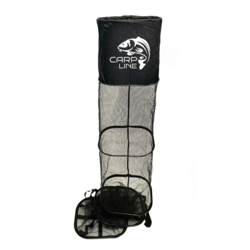 Садок Carp Line Black 2.5м чорні алюмінієві кільця, чорна прогум. сітка, різьба з регулюв. під кілок