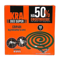 Репелент KRA DEO SUPER спіралі від комарів та мух 10 шт