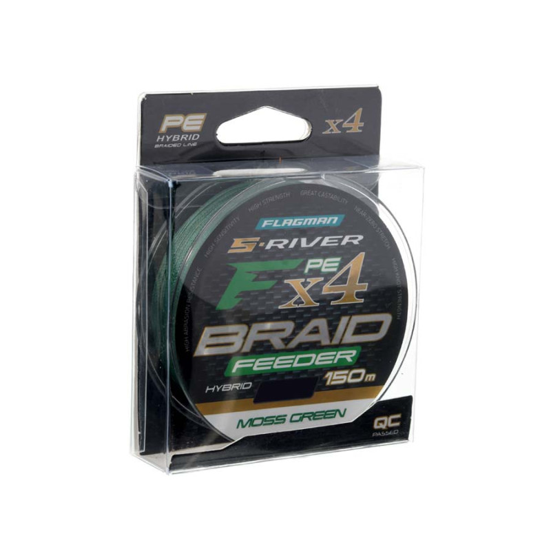 Шнур Flagman S-River PE Braid Hybrid F4 Feeder 150м Moss Green 0.18мм