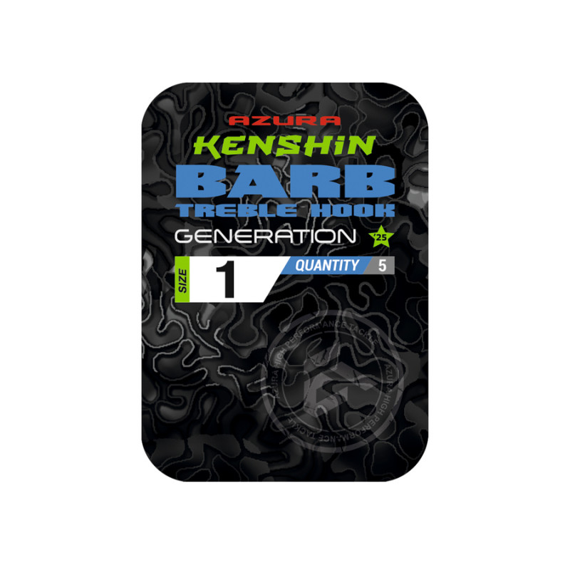 Трійник Azura Kenshin Barb Treble Hook Special Bent PTFE #01