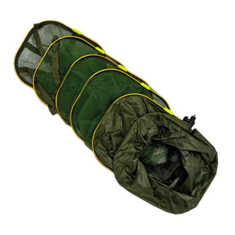 Садок Carp Line Green 3.5м жовті алюмінієві кільця, зелена прогум сітка, різьба з регулюв. під кілок