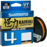 Шнур Shimano Kairiki 4 PE Hi-Vis Orange 150m 0.06mm 4.4kg