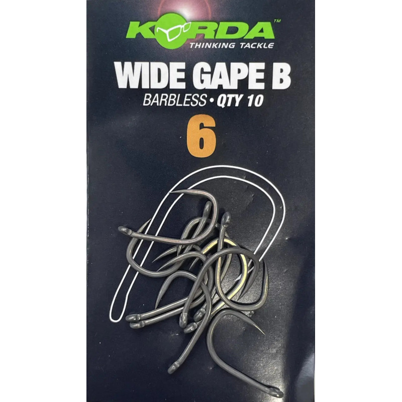 Коропові гачки безбороді Korda Wide Gape Hook Barbless №6
