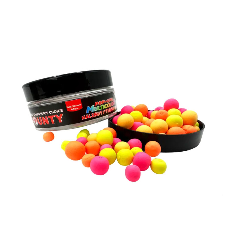 Поп-ап BOUNTY MULTICOLOR MULTISIZE HALIBUT /TIGER NUT 6/8/10 мм 84шт