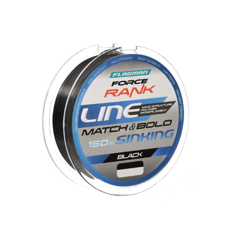 Волосінь Flagman Force Rank Bolo/Match Main Line Black 150м 0.18мм