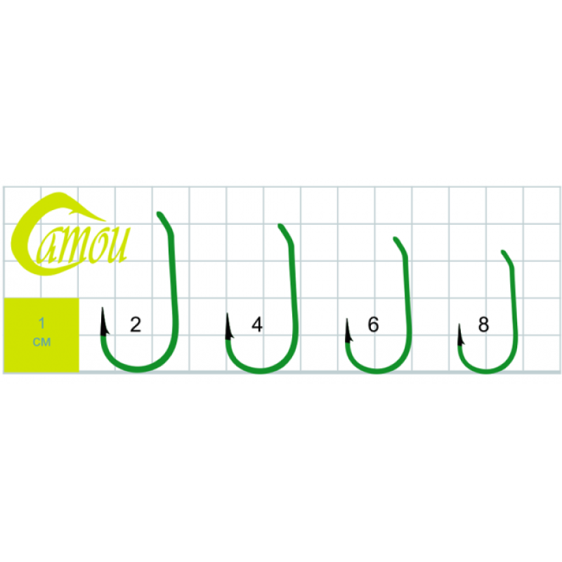 Гачок GURZA  TURN DOUN C Ring (Camou) №8 5 шт. 