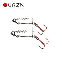 Оснащення для силікону LEADER STINGER RIG ST-36 1 (9 & 12 сm) Red 2 pcs.
