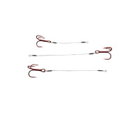 Сталевий повідець із трійником Gurza LEADER STINGER RIG ST-36 6 (5 &7 & 8,5 сm) Red 3 pcs.