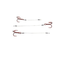 Сталевий повідець із трійником Gurza LEADER STINGER RIG ST-36 6 (5 &7 & 8,5 сm) Red 3 pcs.