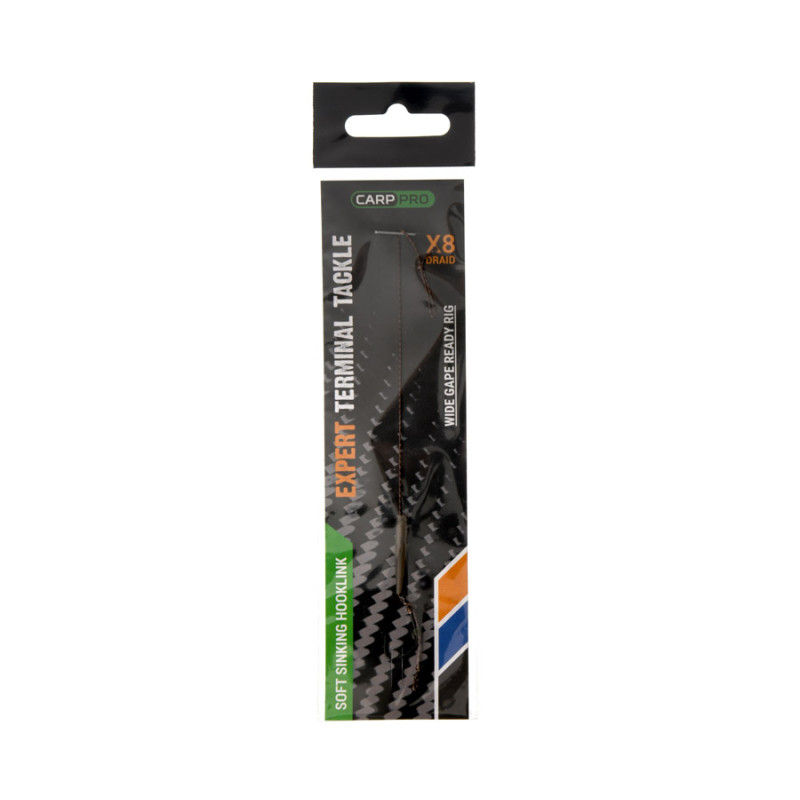 CARP PRO Готовий повiдок Sinking Braid 30 lb x8 з гачком Wide Gape №4