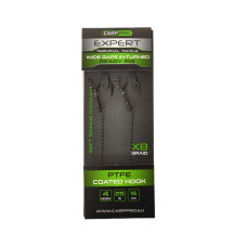 Готовий повідець Carp Pro Wide Gape In-Turned Ready Rig 15см Sinking Braid 25 lb x8 PTFE №4