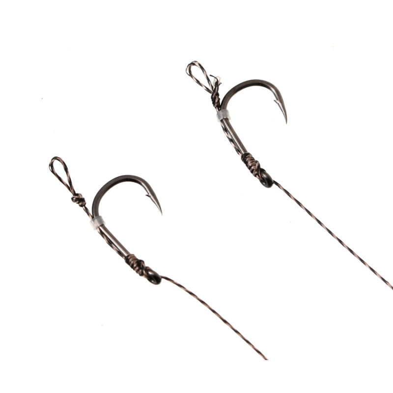 Готовий повідець Carp Pro Wide Gape In-Turned Ready Rig 15см Sinking Braid 25 lb x8 PTFE №6