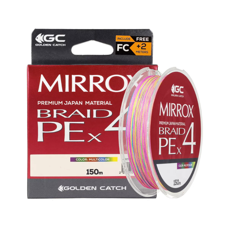 Шнур GC Mirrox PE X4 150м Multicolor + 2м FC #1.0