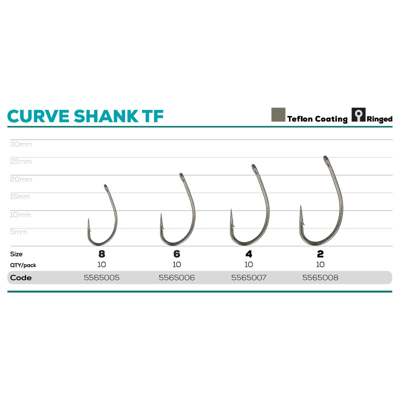 Гачок GC G.Carp Curve Shank TF №8(10шт)