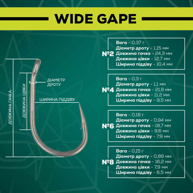 Гачок GC G.Carp Wide Gape TF №8