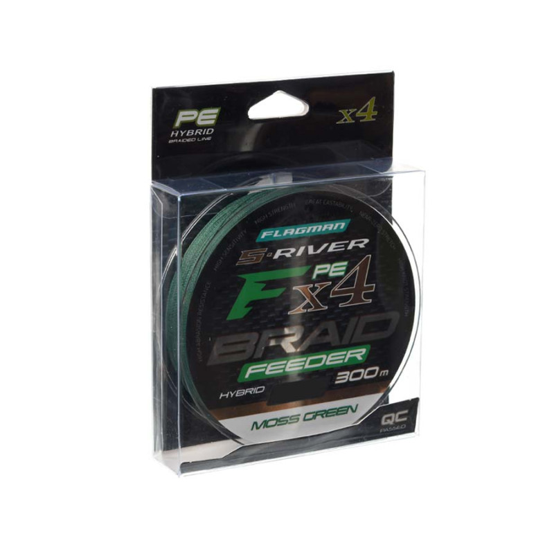 Шнур Flagman S-River PE Braid Hybrid F4 Feeder 300м Moss Green 0.18мм