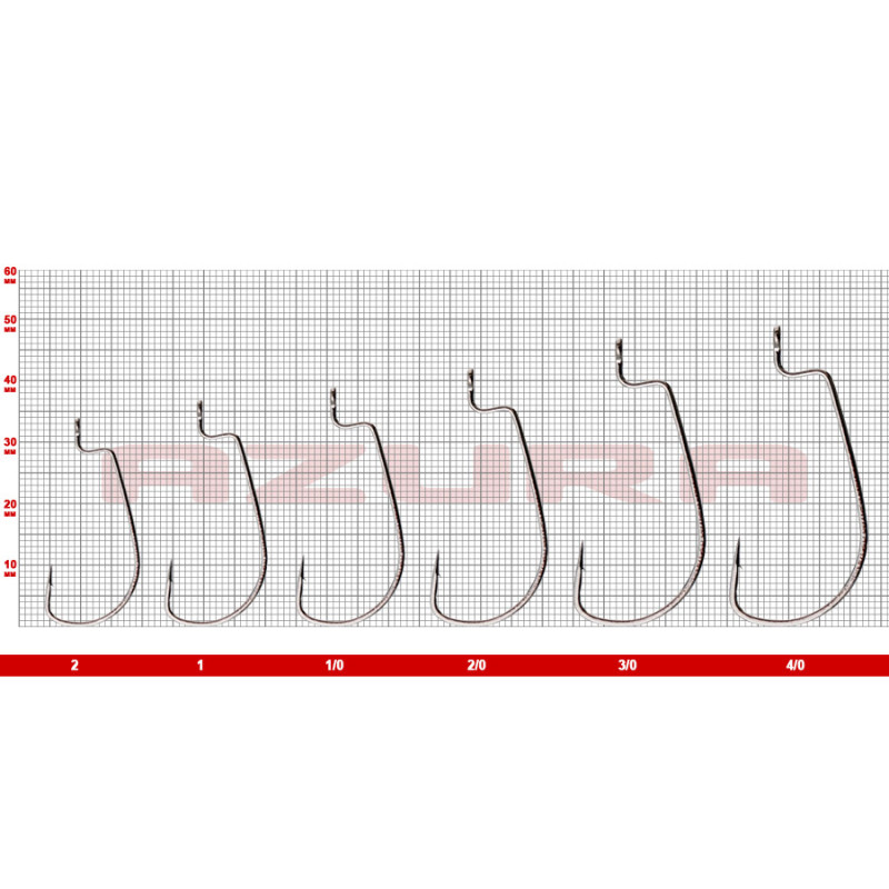 Гачок офсетний Azura Long Offset Worm Hook #2/0