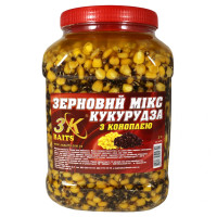 Зерновий МІКС КУКУРУДЗА (з коноплею) 3л ТМ 3KBaits