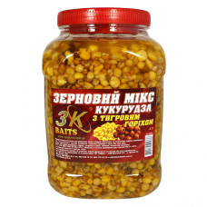 Зерновий МІКС КУКУРУДЗА (з тигровим горіхом) 3л ТМ 3KBaits