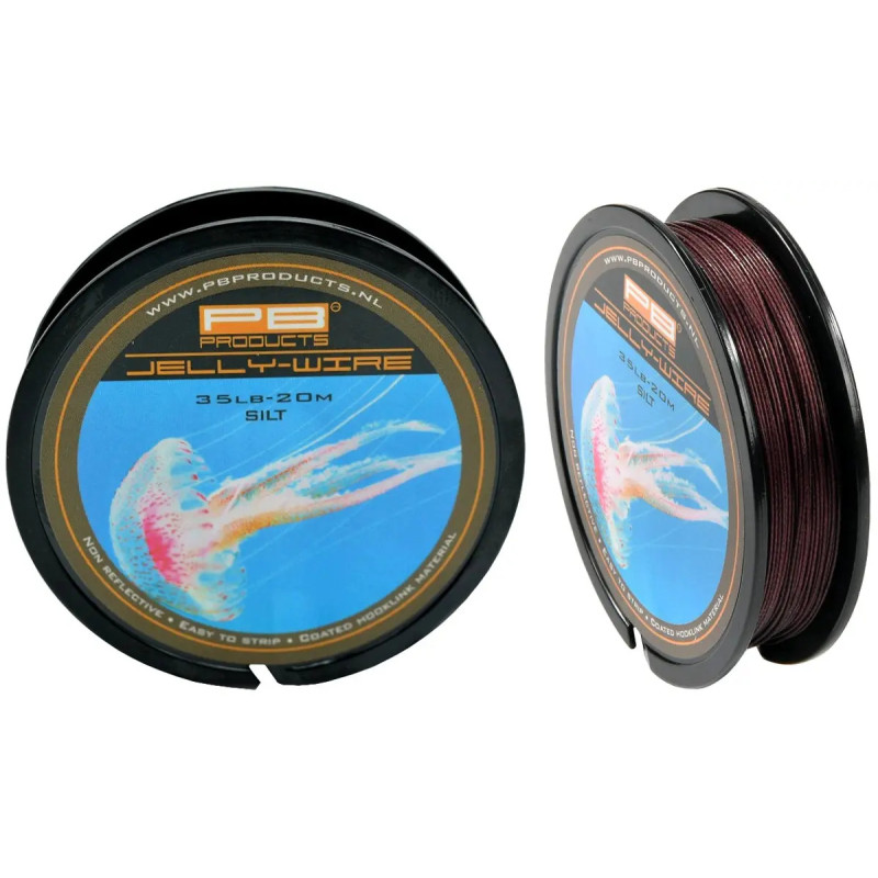 Повідцевий матеріал у напів жорсткій оболонці PB Products Jelly Wire 35lb 20м Silt
