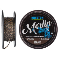 Повідковий матеріал KRYSTON Merlin Fast Sinking Supple Braid 35 lb Dark Silt