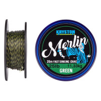 Повідковий матеріал KRYSTON Merlin Fast Sinking Supple Braid 35 lb Weed Green