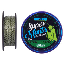 Повідковий матеріал KRYSTON Super Mantis Coated Braid 35 lb Weed Green