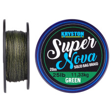Повідковий матеріал KRYSTON Super Nova Solid Bag Supple Braid 25 lb Weed Green